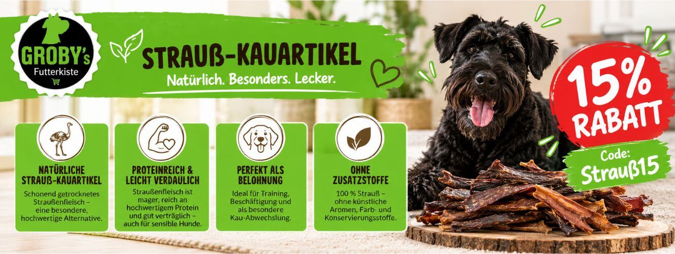 Rabattaktion 15% auf Kauartikel vom Strauß