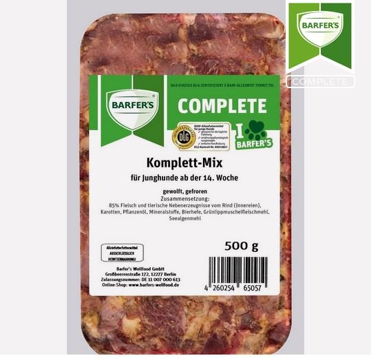 BARFERS COMPLETE Komplett-Mix Junior gewolft