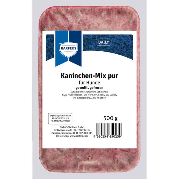 BARFERS DAILY Kaninchen-Mix pur gewolft
