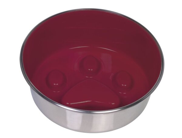 Anti-Schling-Edelstahl Hundenapf "Paw", rot