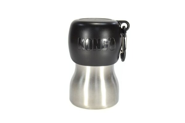 KONG H2O Edelstahlflasche mit Napf schwarz