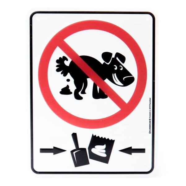 Rahmenlos Blechschild: kein Hundeklo, bitte aufsammeln