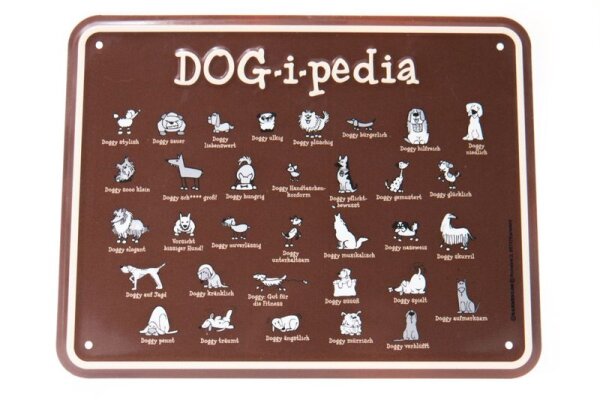 Rahmenlos Blechschild: DOG-i-pedia