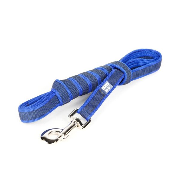 K9 gummierte Sportleine blau 20mm / 3m mit Schlaufe