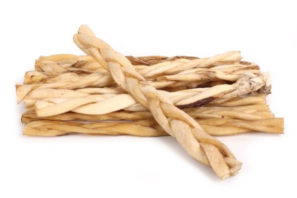 Pferdehaut Twister geflochtene Kaustangen 10 Stück