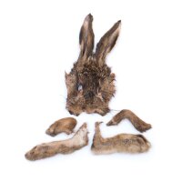 Hasenmaske mit Fell, Ohren u. Pfoten