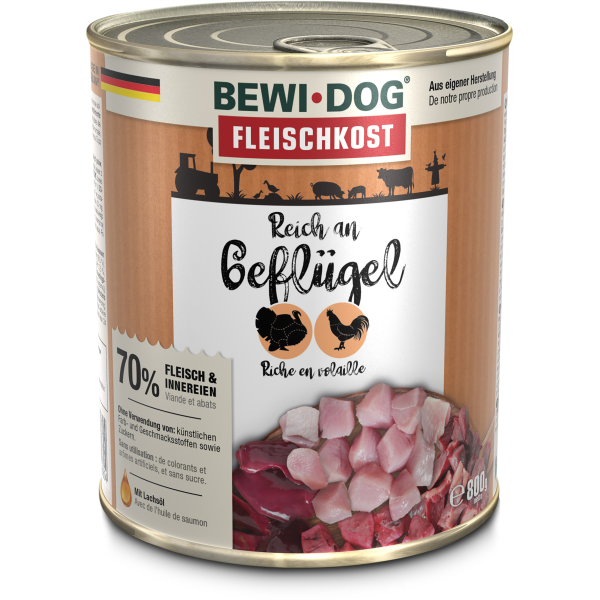 BEWI DOG Fleischkost reich an Gefl�gel 800 Gramm