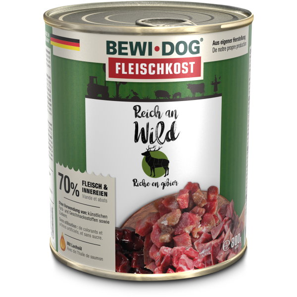 BEWI DOG Fleischkost reich an Wild 800 Gramm