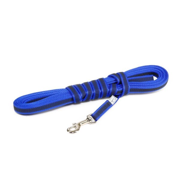 K9 gummierte Sportleine blau 14mm / 5m mit Schlaufe