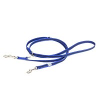 K9 Doppel-Führleine blau gummiert 14mm / 2,2m