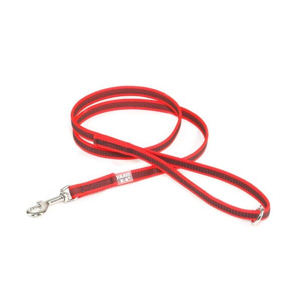 K9 gummierte Sportleine rot 14mm / 1,2m mit Schlaufe