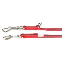 K9 Doppel-Führleine rot gummiert 14mm / 2,2m