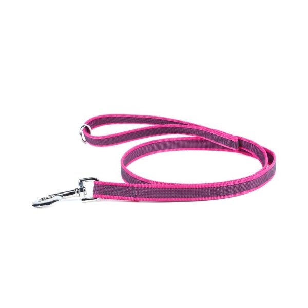 K9 gummierte Sportleine pink 20mm / 1,2m mit Schlaufe