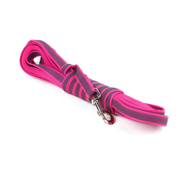 K9 gummierte Sportleine pink 20 mm 10 m ohne Schlaufe