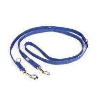 K9 Doppel-Führleine blau gummiert 20mm / 2,2m