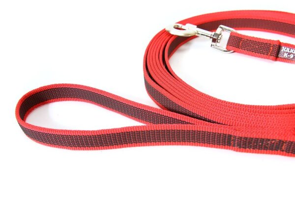 K9 gummierte Sportleine rot 20mm / 3m mit Schlaufe