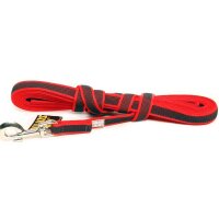 K9 gummierte Sportleine rot 20mm / 5m mit Schlaufe