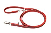 K9 Doppel-Führleine rot gummiert 20mm / 2,2m