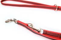 K9 Doppel-Führleine rot gummiert 20mm / 2,2m