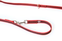 K9 Doppel-Führleine rot gummiert 20mm / 2,2m