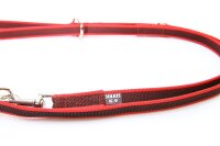 K9 Doppel-Führleine rot gummiert 20mm / 2,2m