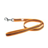 K9 gummierte Sportleine orange 20mm / 1m mit Schlaufe