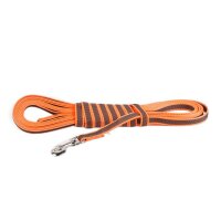 K9 gummierte Sportleine orange 20 mm 10 m mit Schlaufe