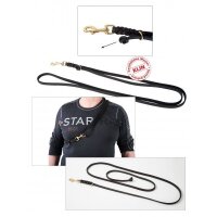 Grobys Fettleder Hundeleine mit 3 Funktionen auch als...