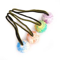 Vollgummiball aus Kautschuk mit Noppen und Wurfband zweifarbig Ø 50mm