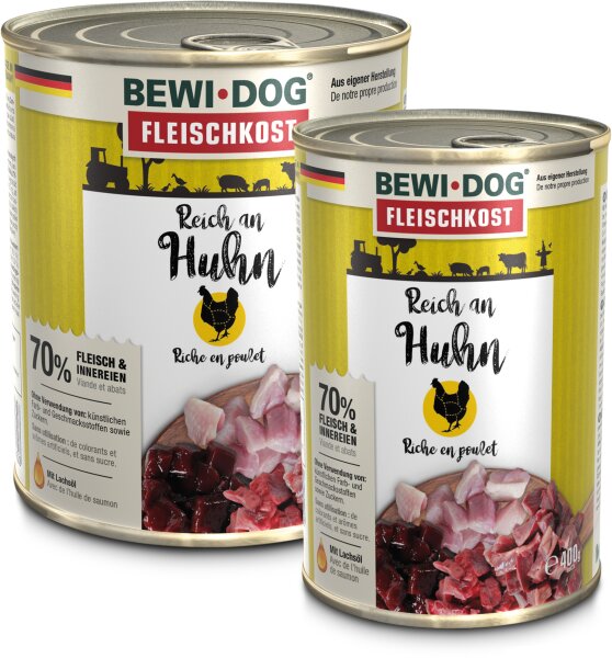 BEWI DOG Fleischkost reich an Huhn