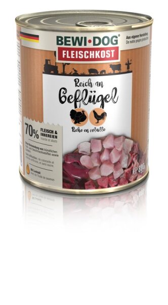 BEWI DOG Fleischkost reich an Geflügel