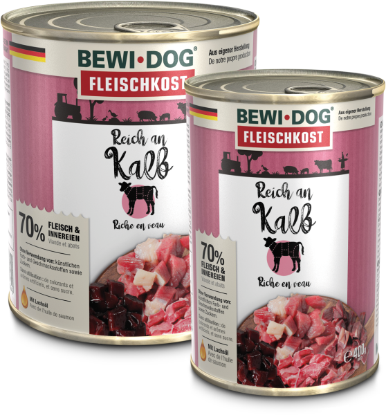 BEWI DOG Fleischkost reich an Kalb