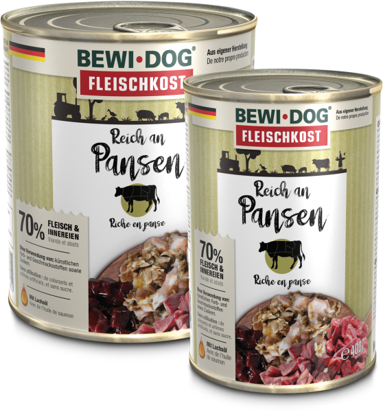 BEWI DOG Fleischkost reich an Pansen