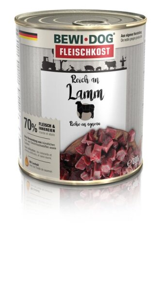 BEWI DOG Fleischkost reich an Lamm