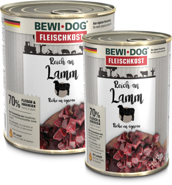 BEWI DOG Fleischkost reich an Lamm